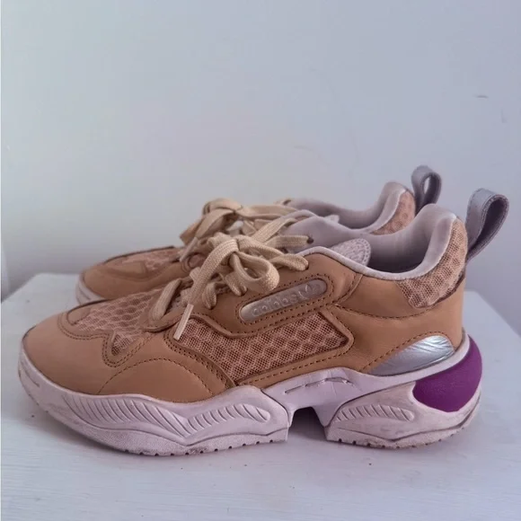 Adidas Women’s Supercourt RX 'Linen' Tan Cream Pink FV3699 Sneakers Size 6 - Picture 8 of 12